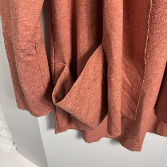 LOGO Lori Goldstein Cardigan Sweater Womens Small Orange Open Front Boho - Picture 3 of 6
